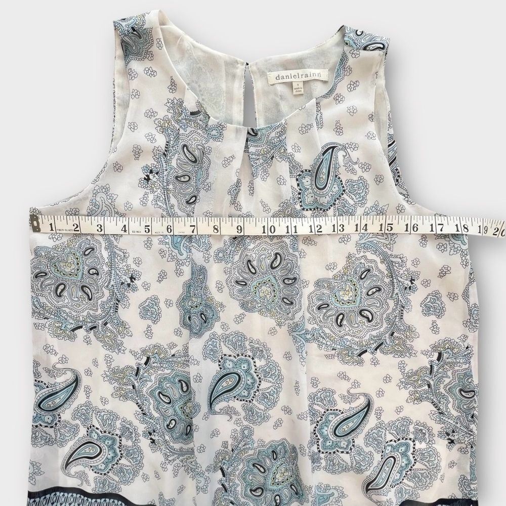 Daniel Rainn Paisley Layered Sheer Flowy Tank Top, S - Picture 5 of 7